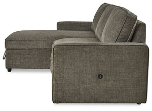 Kerle - Charcoal - Left Arm Facing Chaise with Pop Up Bed 2 Pc Sectional