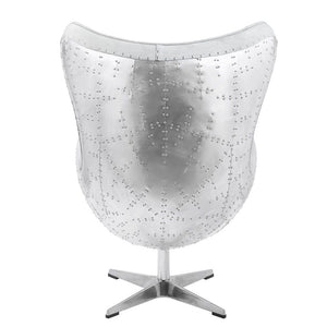 Brancaster - Accent Chair With Swivel - Vintage White & Aluminum