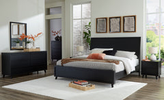 Danziar - 6 Pc. - Dresser, Mirror, King Panel Bed - Black