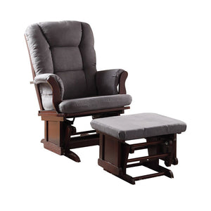  with a foam-padded gray microfiber upholstery for comfort. The ottoman gives you a spot to pla