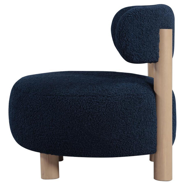Zonie - Boucle Upholstered Barrel Back Accent Chair - Blue