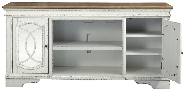 Realyn - Chipped White - XL TV Stand w/Fireplace Option