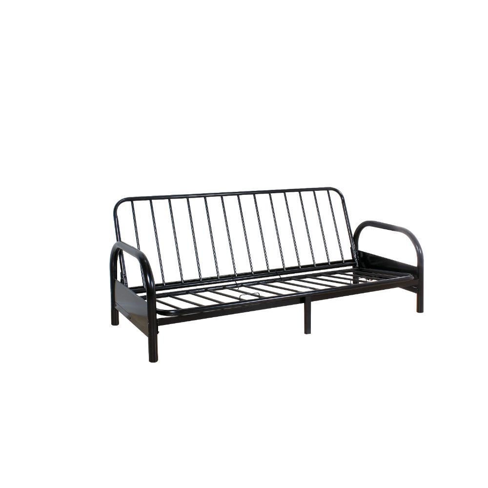 The Alfonso Adjustable Sofa Frame will be a great addition to any contemporary home Decor. Pairing it up with full size futon mattress, its smooth black finish matches well with any color. This frame is convertible from L shape seating to lay flat positio