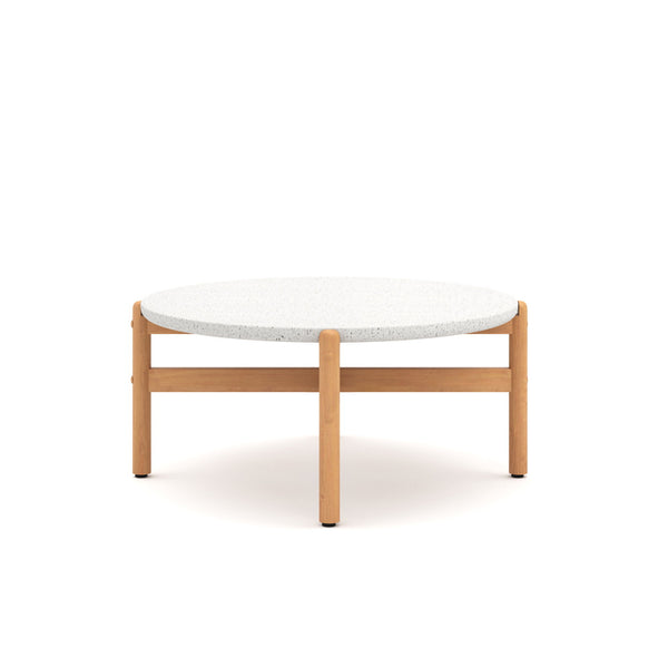 The Solstice Coffee Table is a blend of elegance and durability, designed to elevate your outdoor living space. The top, crafted from Terrazzo material, boasts the easy-care qualities of marble and the resilience of concrete, ensuring long-lasting beauty.