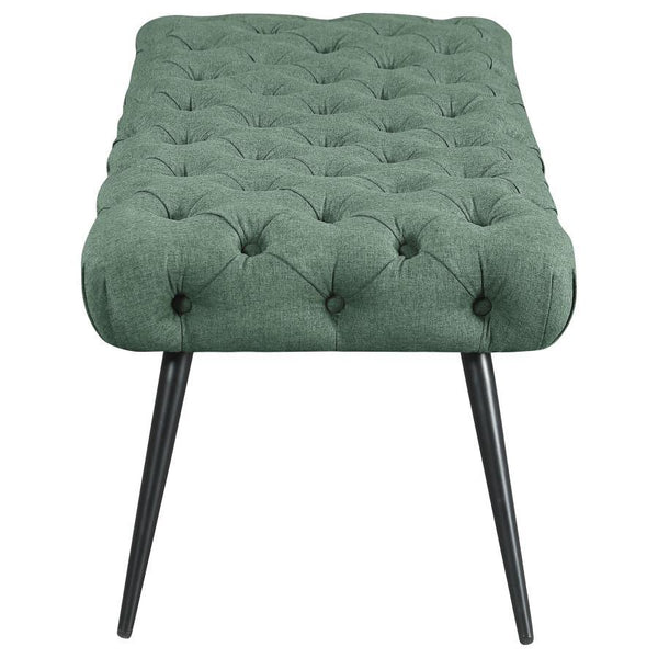  skillfully blending timeless tufting and plush upholstery for a luxurious look and feel. Its meticulous button-tufted top adds depth and dimension