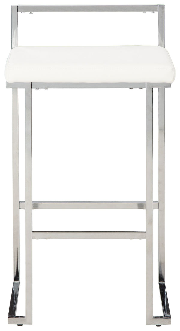 Madanere - White / Chrome Finish - Tall UPH Stool (Set of 2)