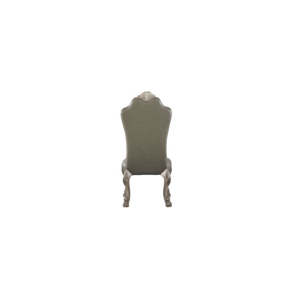  Floral Crown & Nail-head Trim Armless Oversized Claw Leg wi
