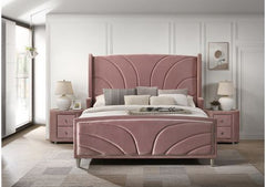 The Salonia velvet upholstered bed will make any room more appealing with its Art Deco-inspired design. This is a beautiful, tufted platform bed, available in three gorgeous colors - black, blue, and gray. The padded bed is filled with foam to add extra c