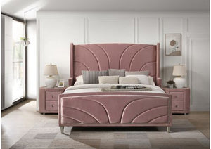 The Salonia velvet upholstered bed will make any room more appealing with its Art Deco-inspired design. This is a beautiful, tufted platform bed, available in three gorgeous colors - black, blue, and gray. The padded bed is filled with foam to add extra c