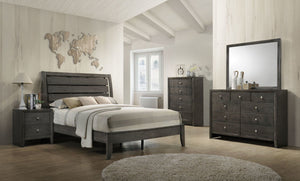  low profile footboard and wooden tapered legs. With all matching case goods