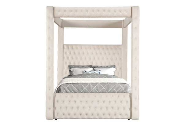  perfect for creating a dramatic bedroom setting. It boasts a creamy ivory finish that encapsulates modern opulence