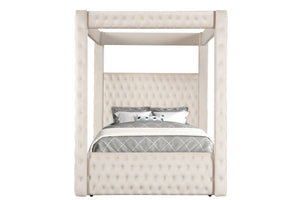  perfect for creating a dramatic bedroom setting. It boasts a creamy ivory finish that encapsulates modern opulence