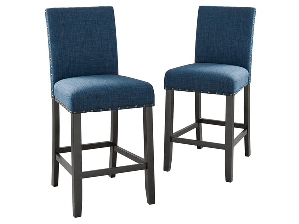 For a comfortable and stylish chair, choose the Crispin Counter Stool. This barstool is built with solid wood legs that are further stabilized by the 4 base stretchers that double as footrests. That quality, durable construction is topped with an amply si