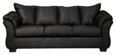 Talk about fine lines and great curves. Thatâ€™s the beauty of this standout sofaâ€”made to suit your appreciation for clean, contemporary style. A striking flared frame, comfy pillow top armrests and an ultra-soft upholstery that holds up to everyday liv