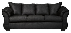 Talk about fine lines and great curves. Thatâ€™s the beauty of this standout sofaâ€”made to suit your appreciation for clean, contemporary style. A striking flared frame, comfy pillow top armrests and an ultra-soft upholstery that holds up to everyday liv