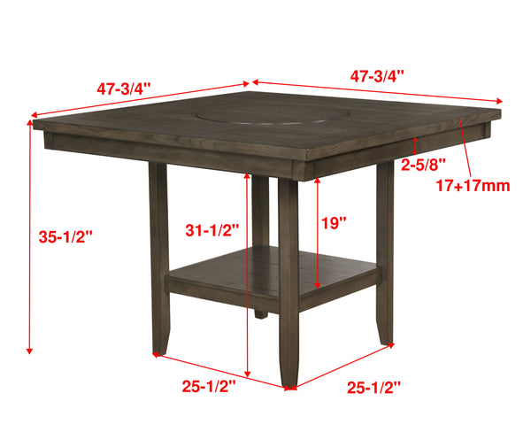 Fulton - Counter Height Table - Dark Gray