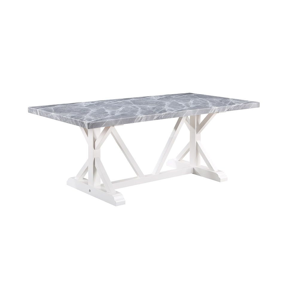 Fixed Table Top, Engineered Marble Grain Table Top