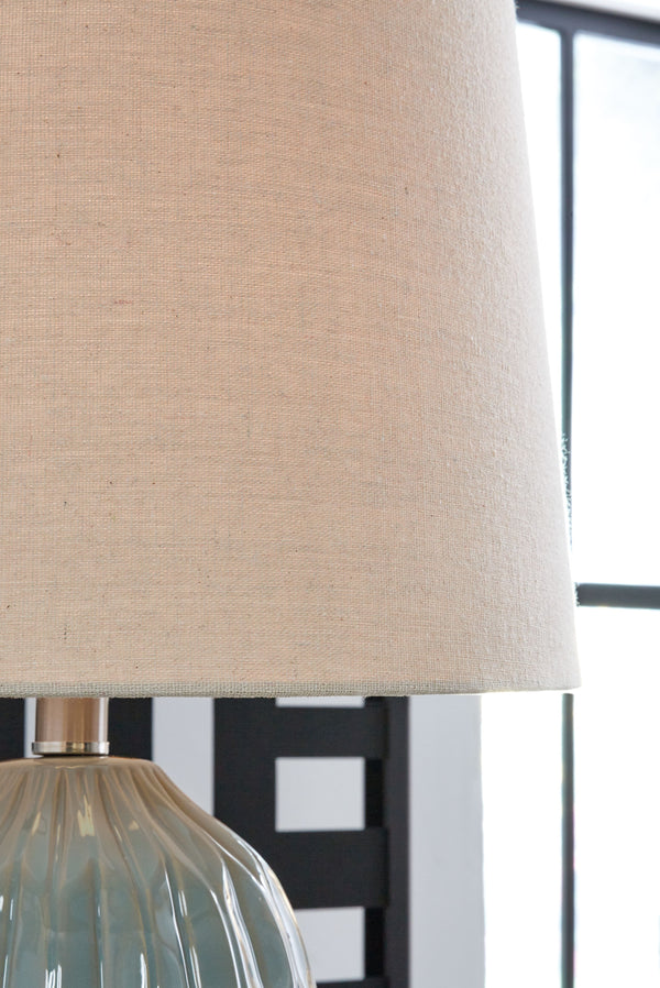 Hadbury - Pale Blue / Teal - Ceramic Table Lamp (Set of 2)