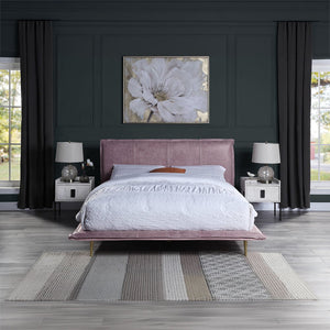 Metis - Queen Bed - Pink Top Grain Leather