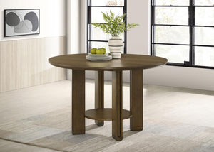 it showcases a beautifully crafted tabletop supported by angular legs for a contemporary touch. An open lower shelf adds conve