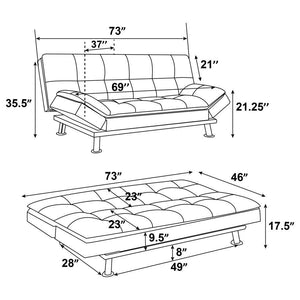 Dilleston - Upholstered Tufted Convertible Sofa Bed - Black