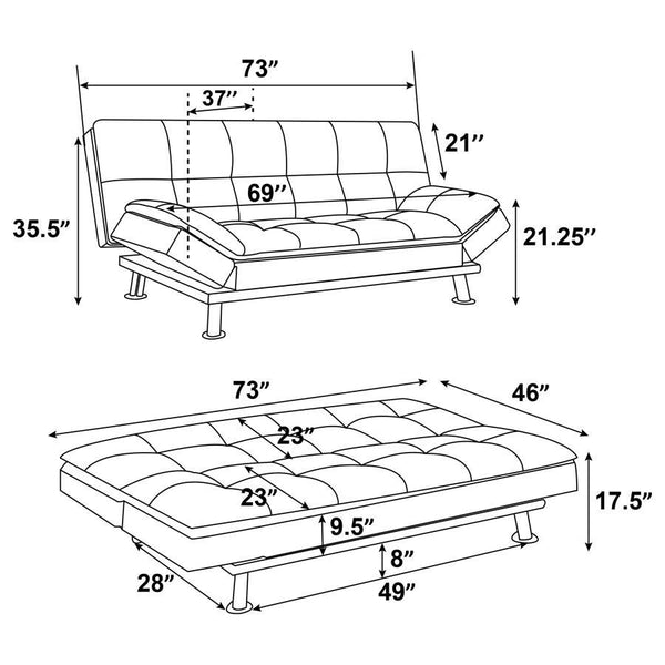 Dilleston - Upholstered Tufted Convertible Sofa Bed - Black
