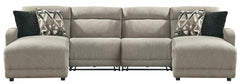 Delightfully modern. Exceptionally comfortable. When it comes to modular furniture with easy-elegant appeal, itâ€™s hard to beat this power reclining sectional. Wrapped in a decadently plush stone-tone fabric for neutral versatility, it-'s dressed to impr