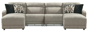 Delightfully modern. Exceptionally comfortable. When it comes to modular furniture with easy-elegant appeal, itâ€™s hard to beat this power reclining sectional. Wrapped in a decadently plush stone-tone fabric for neutral versatility, it-'s dressed to impr