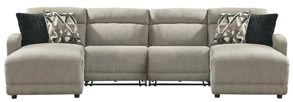 Delightfully modern. Exceptionally comfortable. When it comes to modular furniture with easy-elegant appeal, itâ€™s hard to beat this power reclining sectional. Wrapped in a decadently plush stone-tone fabric for neutral versatility, it-'s dressed to impr