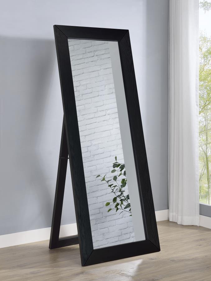 Elevate your dressing area with this versatile full-length floor mirror, blending style and practicality to enhance your daily routine. Its engineered wood frame and laminate veneer construction provide lasting durability, while the shatterproof tempered 