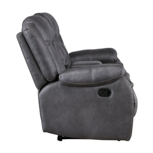 Morello - Console Loveseat With Dual Recliners - Gray