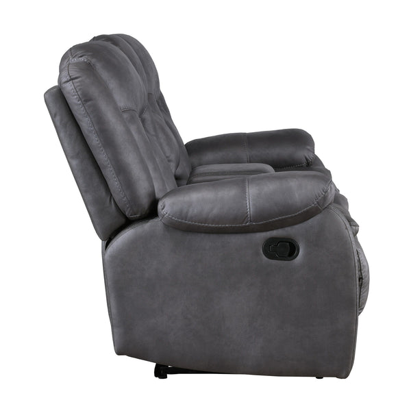 Morello - Console Loveseat With Dual Recliners - Gray