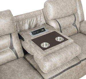 Greer - Upholstered Motion Reclining Sofa - Taupe