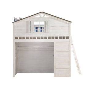 Tree House - Loft Bed - Weathered White & Washed Gray