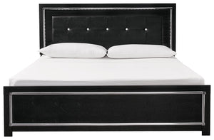 Kaydell - Black - King Upholstered Panel Bed