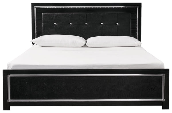 Kaydell - Black - King Upholstered Panel Bed