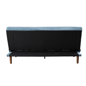 Yolandi - Futon - Teal Velvet & Dark Walnut Finish