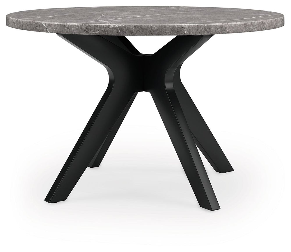 Have a seat at this dining table and embrace the feel of casual contemporary design. Its matte black frame and contrasting faux marble top give off a decidedly modern vibe. This is a table that-'s sure to serve you and your besties well.<br><br><b>Additio