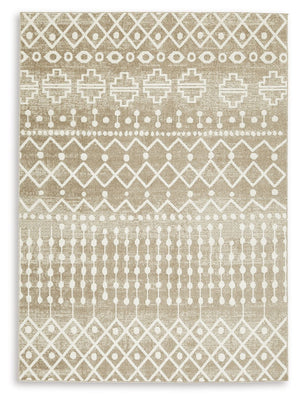 Inspired by ancient tribal patterns, this area rug showcases an eclectic mix of unique motifs in neutral hues. Its low pile height makes it ideal for high-traffic spaces. This area rug is machine washable for fuss-free cleaning.<br/><br/><b>Product Featur