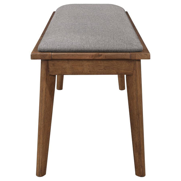 Alfredo - Upholstered Dining Bench - Gray And Natural Walnut