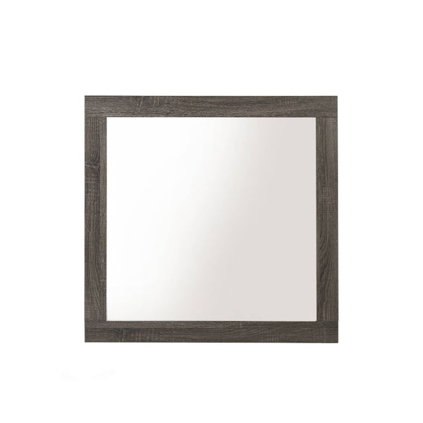 Mirror NOT Beveled Edge (3mm Thick) Wooden Trim Frame Shape: Square Orientation: Portrait/Landscape<br/><br/><b>Product Features</b><ul><li>Case: 1Pc/1Ctn</li><li>Finish: Rustic Gray Oak</li><li>Style: Transitional</li><li>Materials: Wood, Veneer, Composi