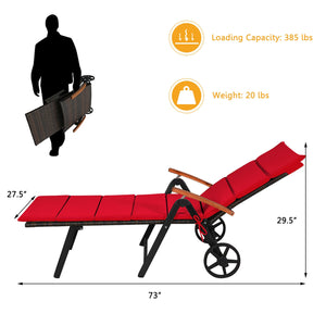 Do you want to enjoy the baptism of the sun on the wide sandy beach? This outdoor rattan lounges is perfect choice for your sunbathing and outdoor enjoyment. Â  This rattan lounge chair is made of high quality PE rattan and aluminum frame  holding up to 3