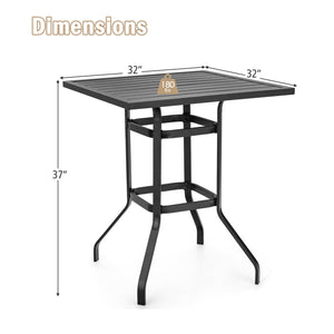 32" wide tabletop provides ample space for daily storage Well-coated and waterproof surface for easy maintenance High-grade steel resists well to rust  deformation and cracks Sturdy structure ensures high stability and 180 lbs strong load capacity Anti-sl