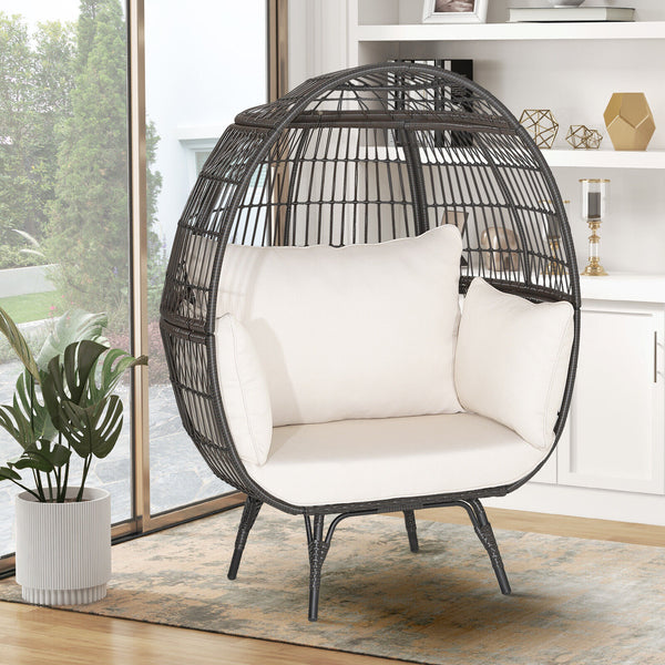 Ship in 2 boxes (box 1 includes screws)  may not arrive on the same day<br>Extra-wide opening for ample overhead expanse<br>Wrap you in a cozier structure thanks to its egg shape<br>Large space for you to curl up<br>Sturdy metal frame for 450 lbs max load
