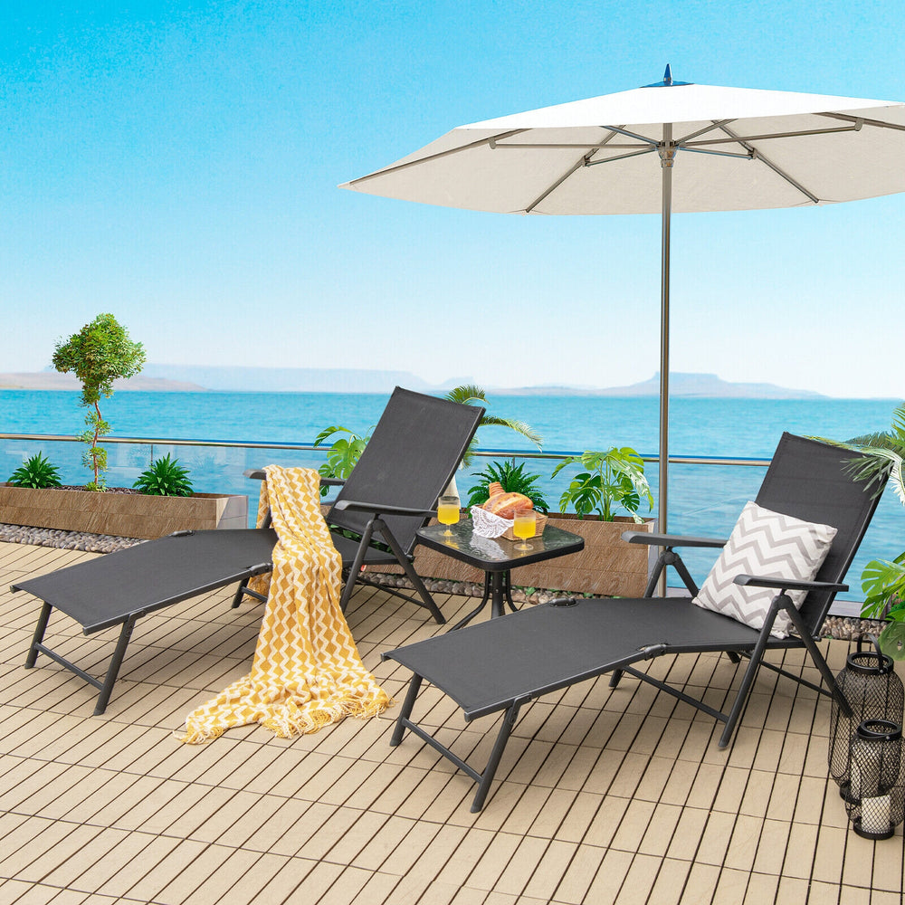 5 backrest angles and 2 footrest positions to meet various needs<br>Breathable and wearable seat fabric brings much comfort<br>Ergonomic design brings relaxation to your journey<br>Steel frame is not easy to rust and are of high durability<br>Stable trian