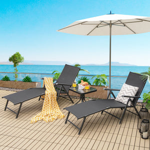 5 backrest angles and 2 footrest positions to meet various needs<br>Breathable and wearable seat fabric brings much comfort<br>Ergonomic design brings relaxation to your journey<br>Steel frame is not easy to rust and are of high durability<br>Stable trian
