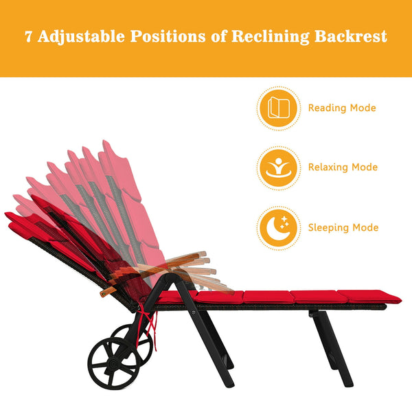 Do you want to enjoy the baptism of the sun on the wide sandy beach? This outdoor rattan lounges is perfect choice for your sunbathing and outdoor enjoyment. Â  This rattan lounge chair is made of high quality PE rattan and aluminum frame  holding up to 3