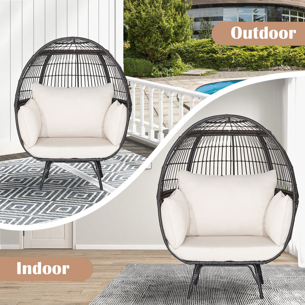 Ship in 2 boxes (box 1 includes screws)  may not arrive on the same day<br>Extra-wide opening for ample overhead expanse<br>Wrap you in a cozier structure thanks to its egg shape<br>Large space for you to curl up<br>Sturdy metal frame for 450 lbs max load
