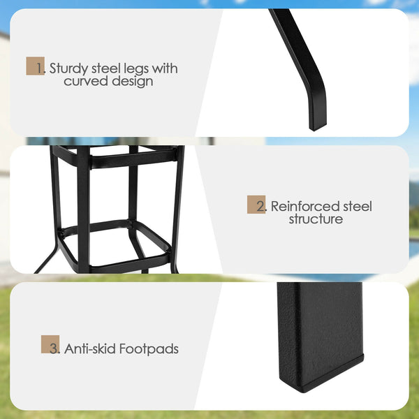 32" wide tabletop provides ample space for daily storage Well-coated and waterproof surface for easy maintenance High-grade steel resists well to rust  deformation and cracks Sturdy structure ensures high stability and 180 lbs strong load capacity Anti-sl