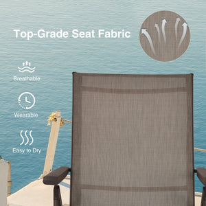 5 backrest angles and 2 footrest positions to meet various needs<br>Breathable and wearable seat fabric brings much comfort<br>Ergonomic design brings relaxation to your journey<br>Steel frame is not easy to rust and are of high durability<br>Stable trian